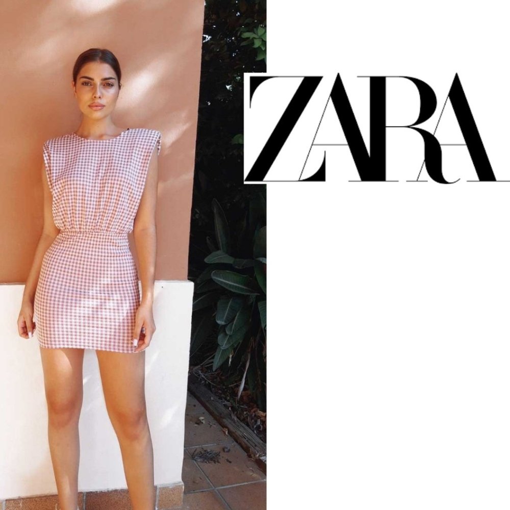 NWT ZARA JACQUARD DRESS WITH SHOULDER PADS SIZE M
